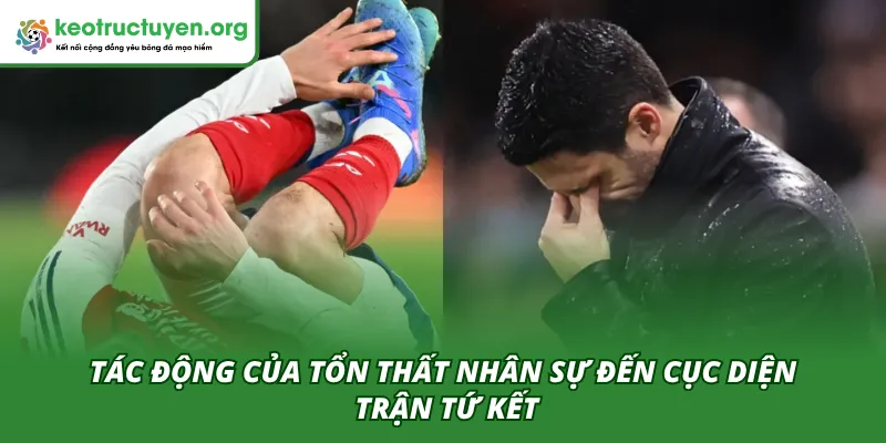 Arsenal Mất 2 Trụ Cột Ở Lượt Đi Tứ Kết Cúp C1: Bài Toán Khó Tác động đến trận tứ kết của việc Arsenal mất 2 trụ cột ở lượt đi