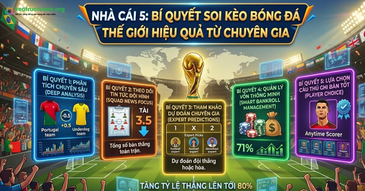 Kèo Nhà Cái World Cup - Tỷ Lệ Cược Và Soi Kèo Nhà Cái 5 Bí quyết soi kèo bóng đá thế giới hiệu quả từ chuyên gia